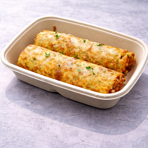 Chicken potato roll with mushroom